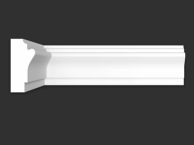 White Decorative Molding Trim with Detailed Elegant Design for Interior Decoration 3d model