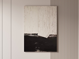 Simple texture black and white-silent wind hanging painting 3d model