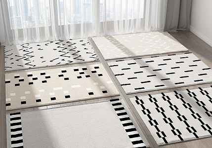 Modern Square Carpet Combo 3d model