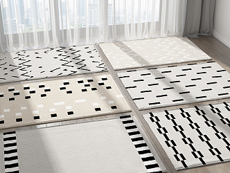 Modern Square Carpet Combo 3d model