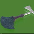Practical Hardware Tool Axe With Purple Tassel Handle And White Blade