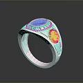 Fashionable Silver Ring With Round Blue Gemstone And Decorative Diamond Patterns For Daily Wear