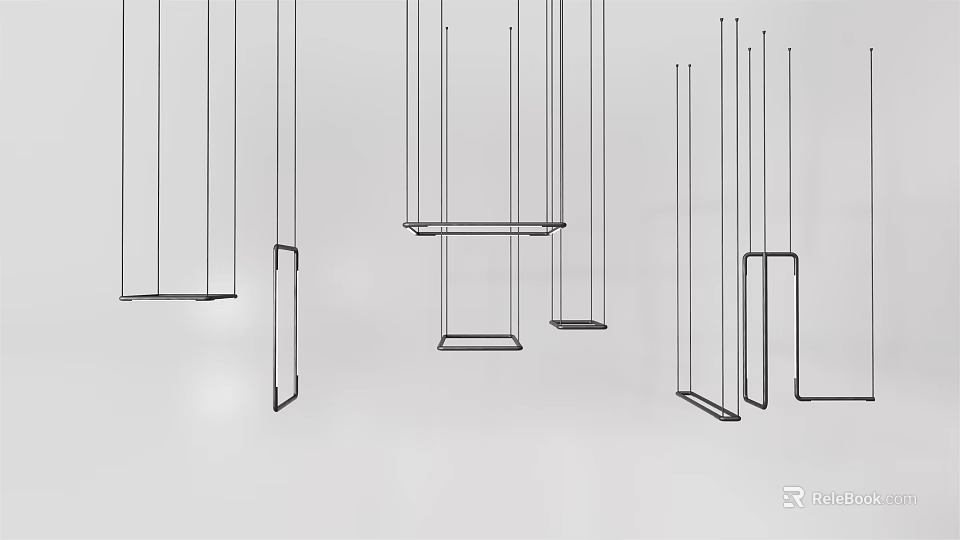 Modern Minimalist Chandeliers Featuring Linear Suspended Design for Contemporary Interior Spaces 3d model 