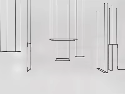 Modern Minimalist Chandeliers Featuring Linear Suspended Design for Contemporary Interior Spaces 3d model