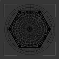 Black Iron Gazebo with Intricate Railings Dome and White Marble Base