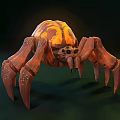 Game Movie Character Spider With Orange Glowing Body Chitinous Legs And Fierce Appearance