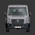 White Volkswagen Commercial Truck With Double Cab Flatbed And Front Side View 3d model