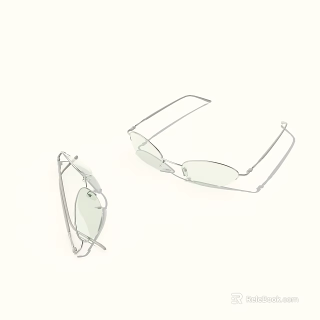 Two Piece Silver Minimalist Jewelry Earrings with Transparent Crystal and Sleek Design 3d model 