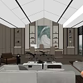 Modern Spacious Office Interior Design With Large Windows Natural Light Desk Sofa And Bookshelves