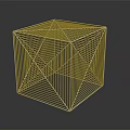 Modern Geometric Wire Cube Decorative Ornament With Symmetrical Linear Design For Home Living Space