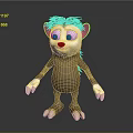Cartoon Hedgehog Game Character With Big Eyes Brown Body And Clawed Limbs