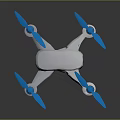 White Drone With Blue Propellers And Modern Four Rotor Structure Design 3d model
