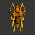 3D Character Design Of Orange Spotted Creature With Big Eyes And Long Legs