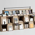 Modern Bookcase Bookstore Bookcase Library Bookcase Short Display Cabinet Reading Room Bookcase 3d model