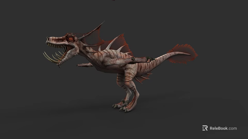 Realistic Aquatic Animal 3D Model With Sharp Teeth Dorsal Fin And Fierce Pose 3d model 