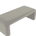 Light Gray Modern Fabric Sofa Benches with Curved Seat and Simple Structure