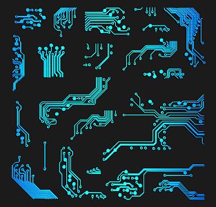 Modern science and technology line science and technology line elements 3d model