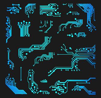 Modern science and technology line science and technology line elements 3d model