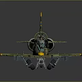 Military Aircraft Model With Green Camouflage Yellow Nose Tail And Number 137 Transparent Cockpit