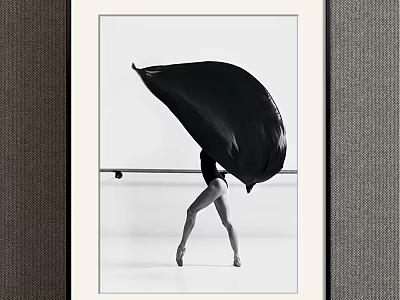 Modern figure painting simple gray figure woman decorative painting 3d model