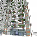 Modern High Rise Residential Buildings With Balconies Greenery Near Road And Circular Landscape