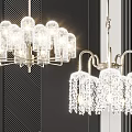 Modern Elegant Crystal Chandeliers With Metal Frame And Hanging Crystal Pendants