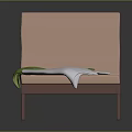 Pink Lounge Chair With Wooden Frame And Green White Towels On Gray Background