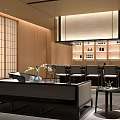 Traditional Japanese Restaurant Interior With Wooden Sliding Doors Pendant Lights And Cozy Seating Areas