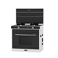 Integrated Kitchen Appliance With Gas Stove Range Hood And Oven Design