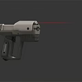 Futuristic Laser Weapon In White And Green With Grip And Barrel Design