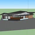 Modern Visitor Center With Glass Facade Waiting Lounge And Contemporary Architecture