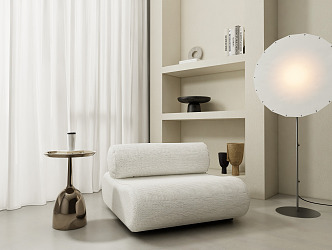 Modern Single Sofa Lounge Chair Floor Lamp 3d model