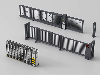 Public Facilities Metal Railings And Gates With Safety Features For Public Spaces 3d model