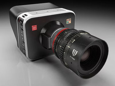 Professional Commercial Camera Equipment With Large Lens And Control Panel 3d model