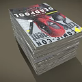 Stack of Comic Con Exclusive Magazines With Deadpool Cover Design 3d model