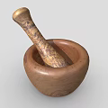 Natural Wooden Mortar And Pestle With Smooth Surface For Kitchen Grinding Use