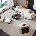 Modern sofa coffee table combination 3d model