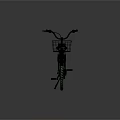 Black Bicycle With Front Basket Green Accent Wheels Modern Design Against Gray Background