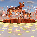 Modern robot cat machine cat machine skeleton future technology robot mechanical animal 3d model