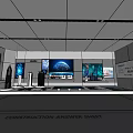 Construction Exhibition Hall Featuring Models Screens And Information Displays 3d model