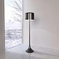 Modern Leisure Chairs with Metal Frame and Hollow Design in Interior with Snowy Window View