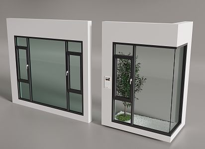 Modern window combination broken bridge aluminum casement window 3d model