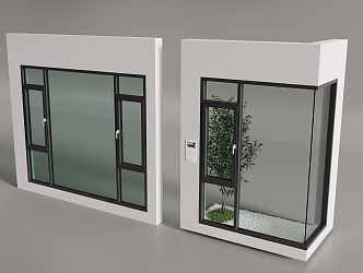 Modern window combination broken bridge aluminum casement window 3d model