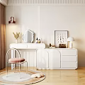 Simple White Dressing Table Dressing Table Combination Acrylic Dressing Chair Dressing Table Accessories Simple Dressing Table 3d model