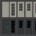 White and Gray Swing Doors With Glass Panel And Different Styles 3d model