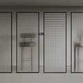 Modern Grid Patterned Room Dividers For Interior Space Partitioning With Minimalist Design 3d model