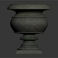 Elegant Ornamental Plant In Antique Bronze Decorative Pot With Carved Patterns And Square Base
