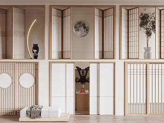 Japanese Folding Door 3d model