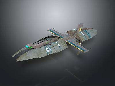 Advanced Astronautical Spacecraft Design with Streamlined Structure and Aerodynamic Wings 3d model