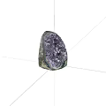 Natural Purple Crystal Stone Ornament with Handcrafted Wood Base and Shiny Surface Details